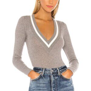 NWT REVOLVE Lovers + Friends Natasha Bodysuit w/ Thong in Heather Gray, Medium